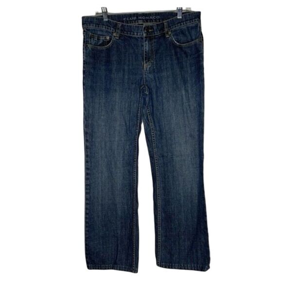 Club Monaco Jeans Women’s 10 Blue Denim Mid Rise Cotton 5 Pocket Straight Leg - Picture 1 of 8